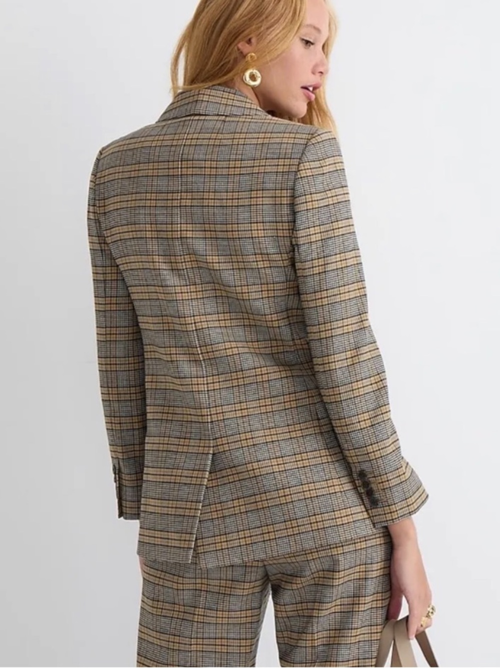 J. CREW Nalya Willa blazer in Italian drapey plaid wool blend Size 6 - Picture 6 of 17